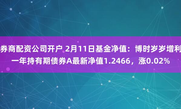 券商配资公司开户 2月11日基金净值：博时岁岁增利一年持有期债券A最新净值1.2466，涨0.02%