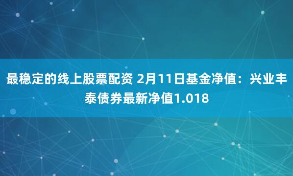 最稳定的线上股票配资 2月11日基金净值：兴业丰泰债券最新净值1.018