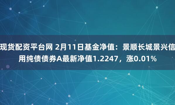 现货配资平台网 2月11日基金净值：景顺长城景兴信用纯债债券A最新净值1.2247，涨0.01%