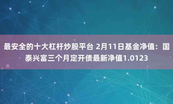 最安全的十大杠杆炒股平台 2月11日基金净值：国泰兴富三个月定开债最新净值1.0123