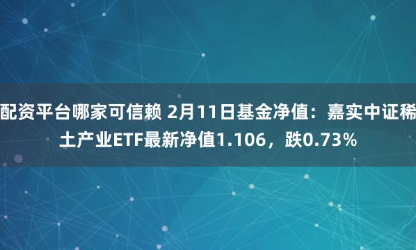 配资平台哪家可信赖 2月11日基金净值：嘉实中证稀土产业ETF最新净值1.106，跌0.73%