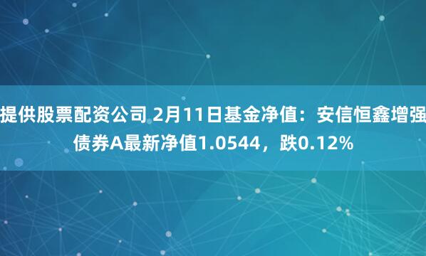 提供股票配资公司 2月11日基金净值：安信恒鑫增强债券A最新净值1.0544，跌0.12%