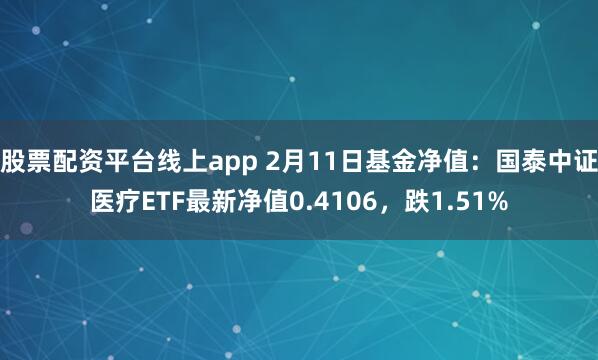 股票配资平台线上app 2月11日基金净值：国泰中证医疗ETF最新净值0.4106，跌1.51%