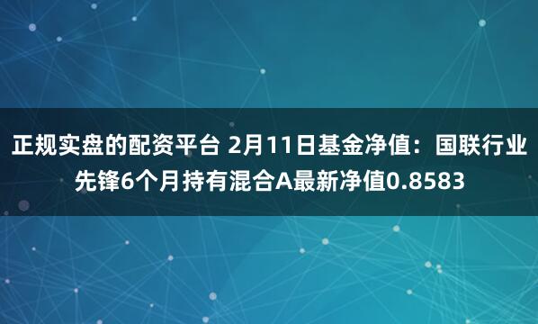 正规实盘的配资平台 2月11日基金净值：国联行业先锋6个月持有混合A最新净值0.8583